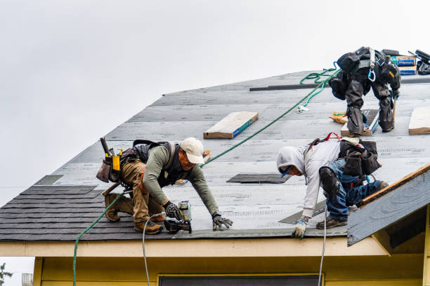 Professional Roofing technician working in Aquebogue, NY